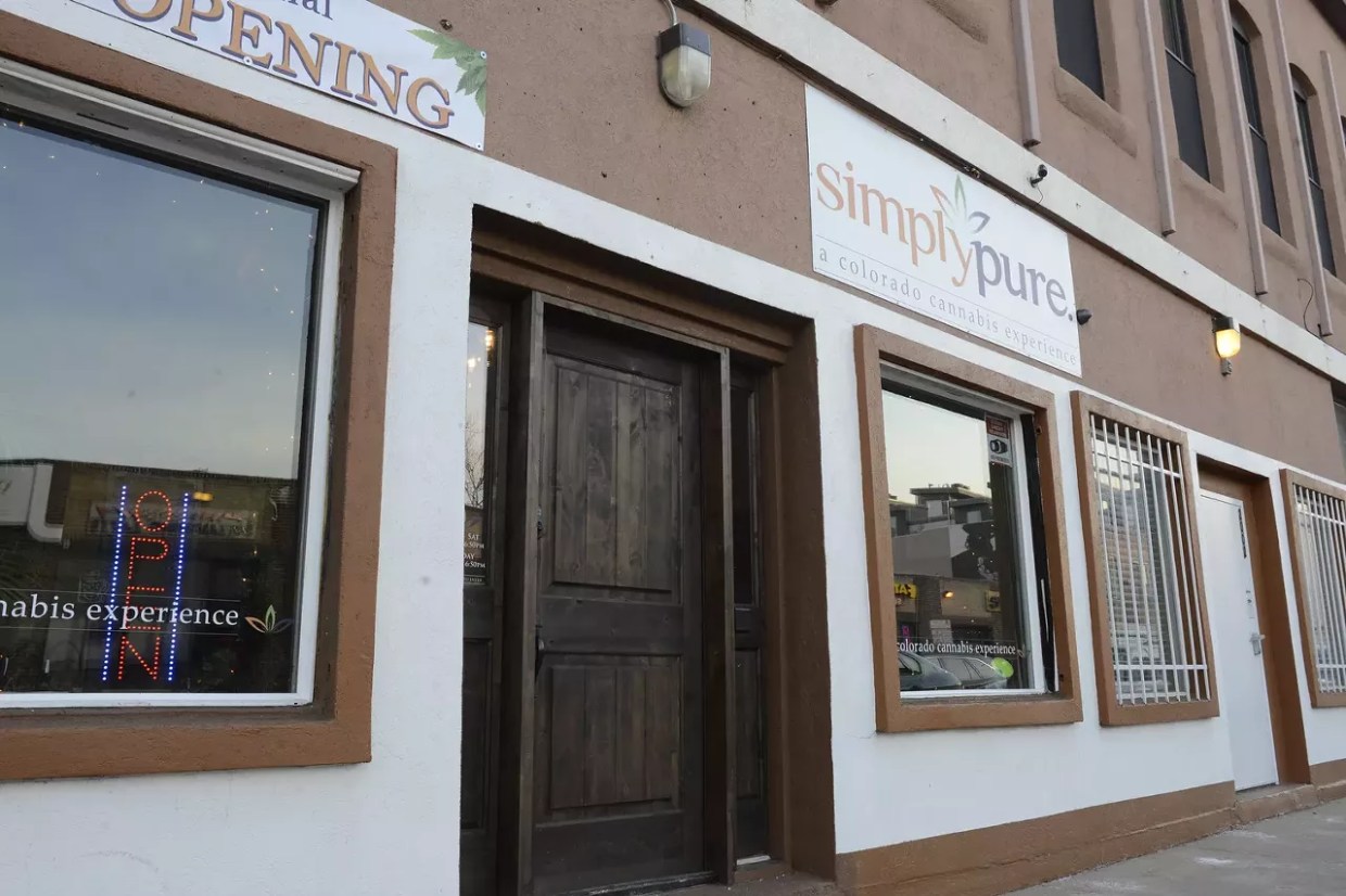 storefront of Simply Pure dispensary in Denver