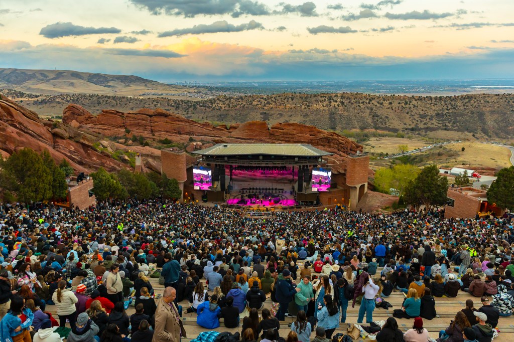 A photo of the crowd during Joy Crookes at Red Rocks.