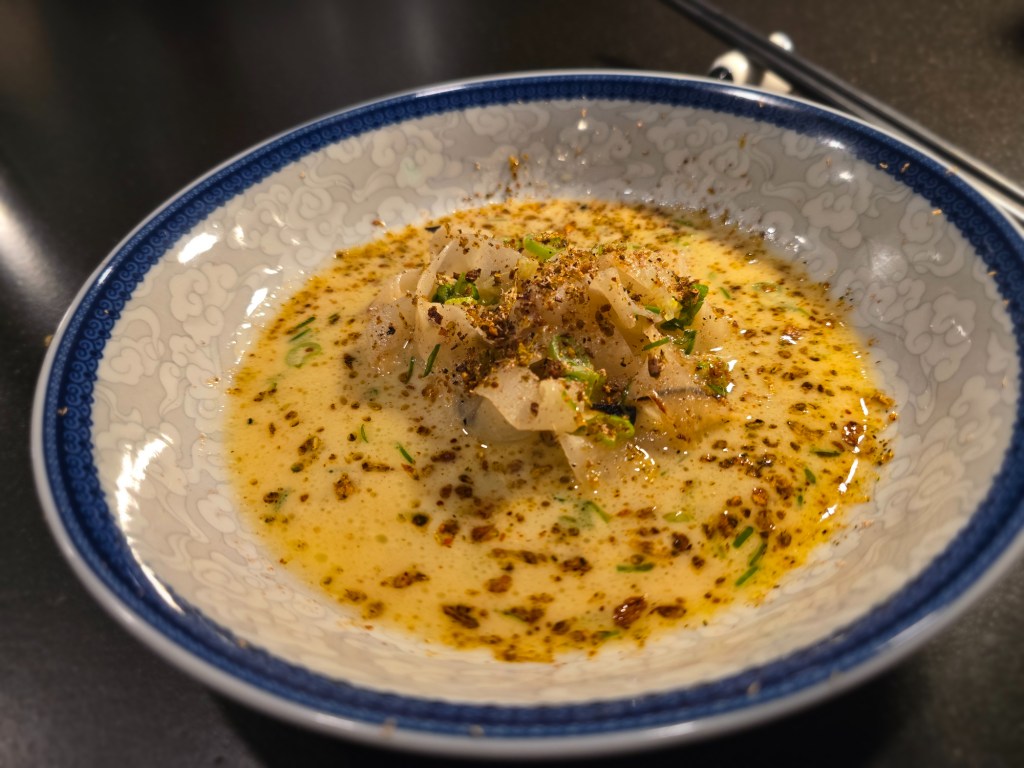 vegetable "noodles" in a broth