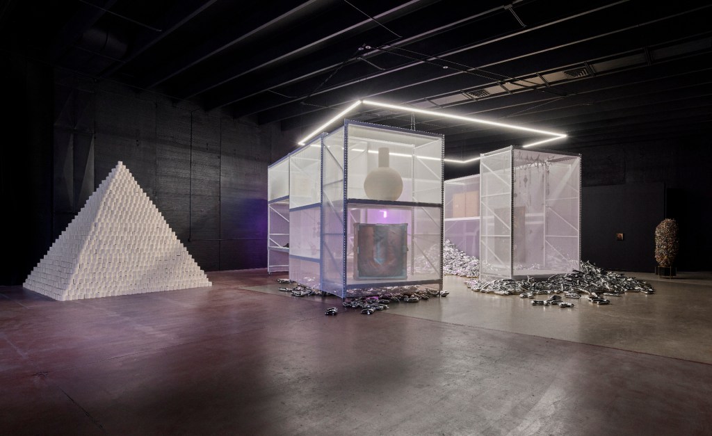 A large-scale abstract art installation.