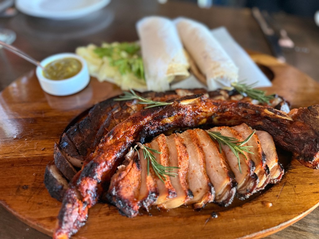 a plate of pork
