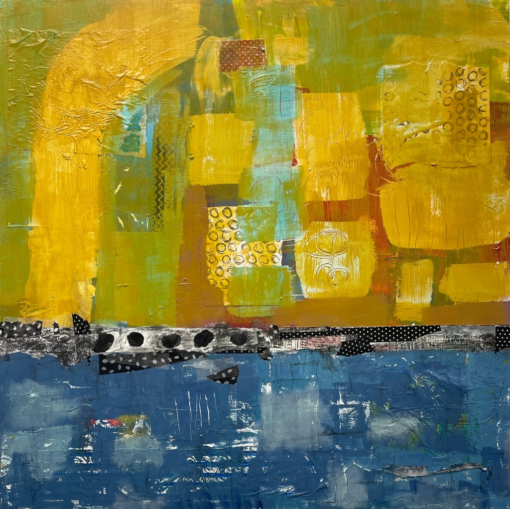 abstract art of a golden sky