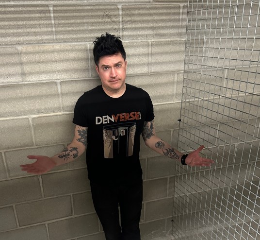 man in storage unit