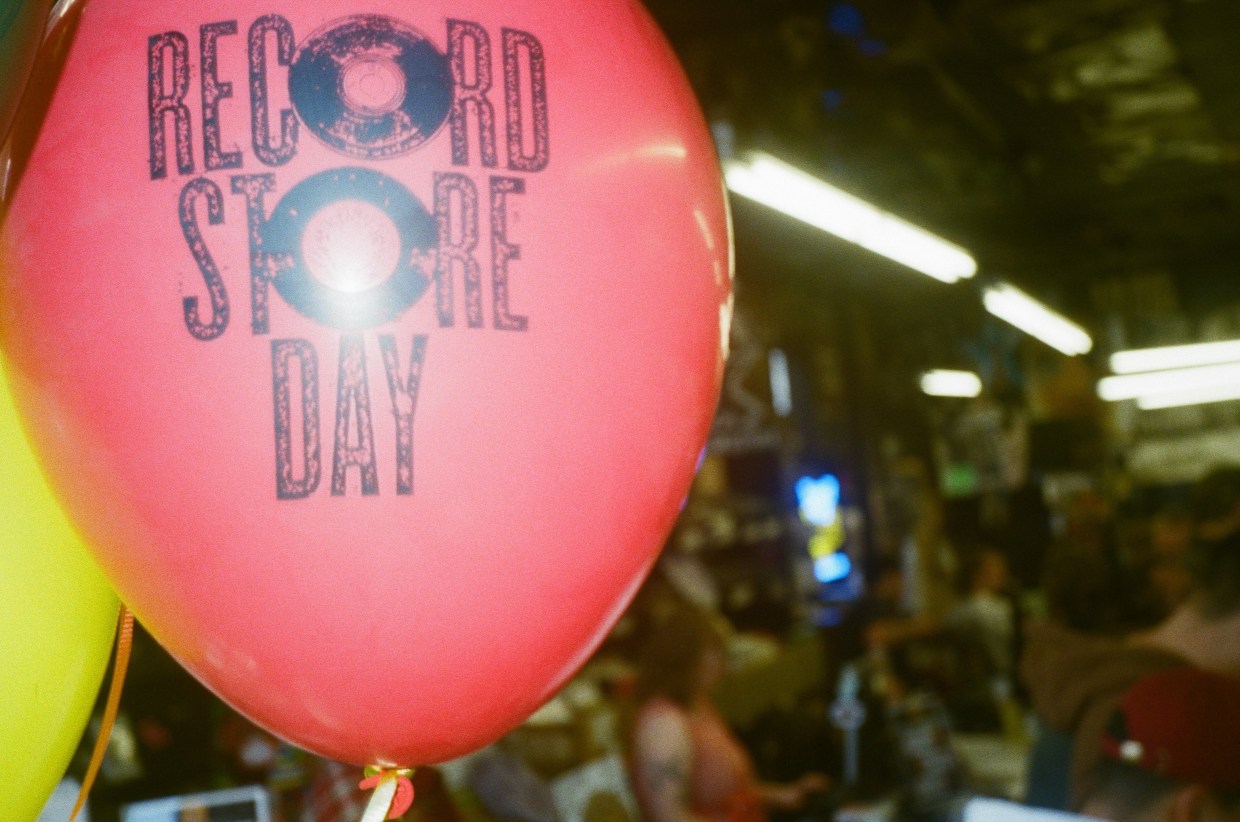 a balloon with "record store day" written on it