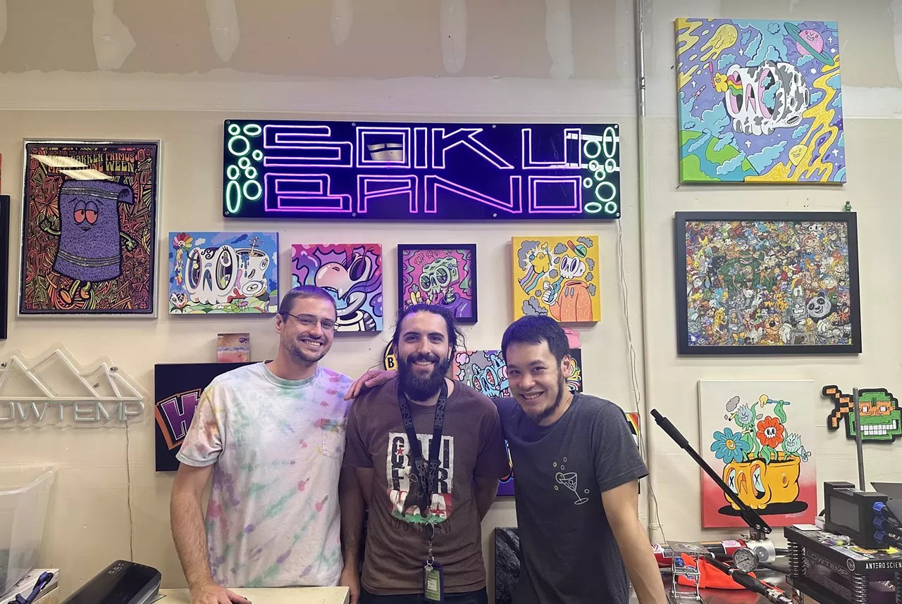 (From right) Soiku Bano lab director Tim Du with co-founder Xander Tabio and fulfillment director Chris Strandes pose for a photo in their hash lab.