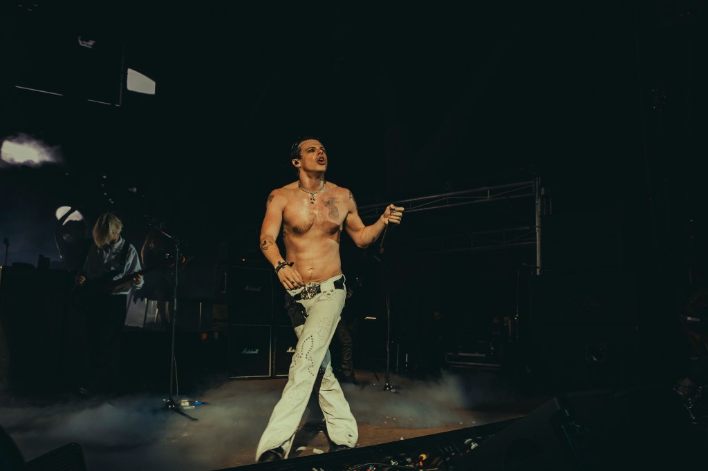 Yungblud on stage at Red Rocks Park and Amphitheater in Morrison, Colorado.