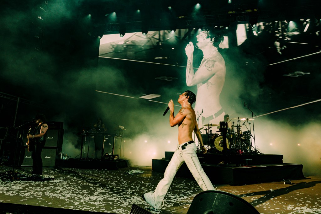 Yungblud on stage at Red Rocks Park and Amphitheater in Morrison, Colorado.