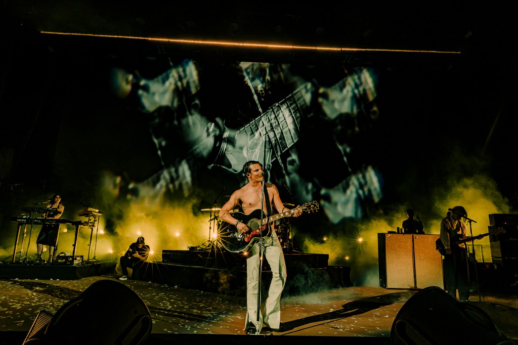 Yungblud on stage at Red Rocks Park and Amphitheater in Morrison, Colorado.