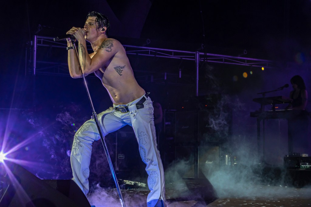 Yungblud on stage at Red Rocks Park and Amphitheater in Morrison, Colorado.