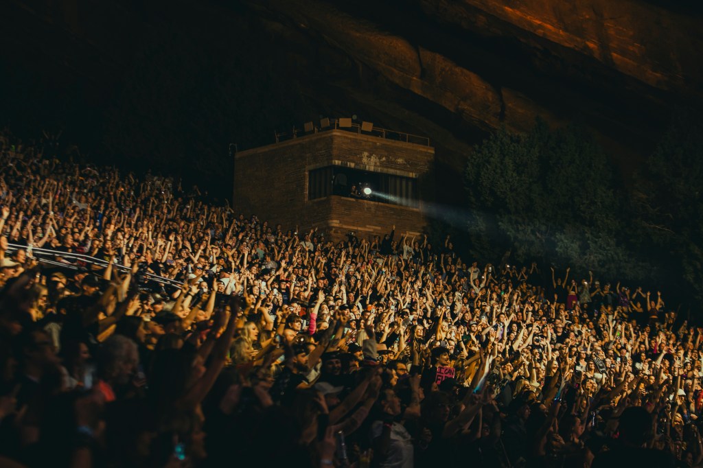 A packed Red Rocks crowd during Yungblud at Red Rocks Park and Amphitheater in Morrison, Colorado, on May 11.