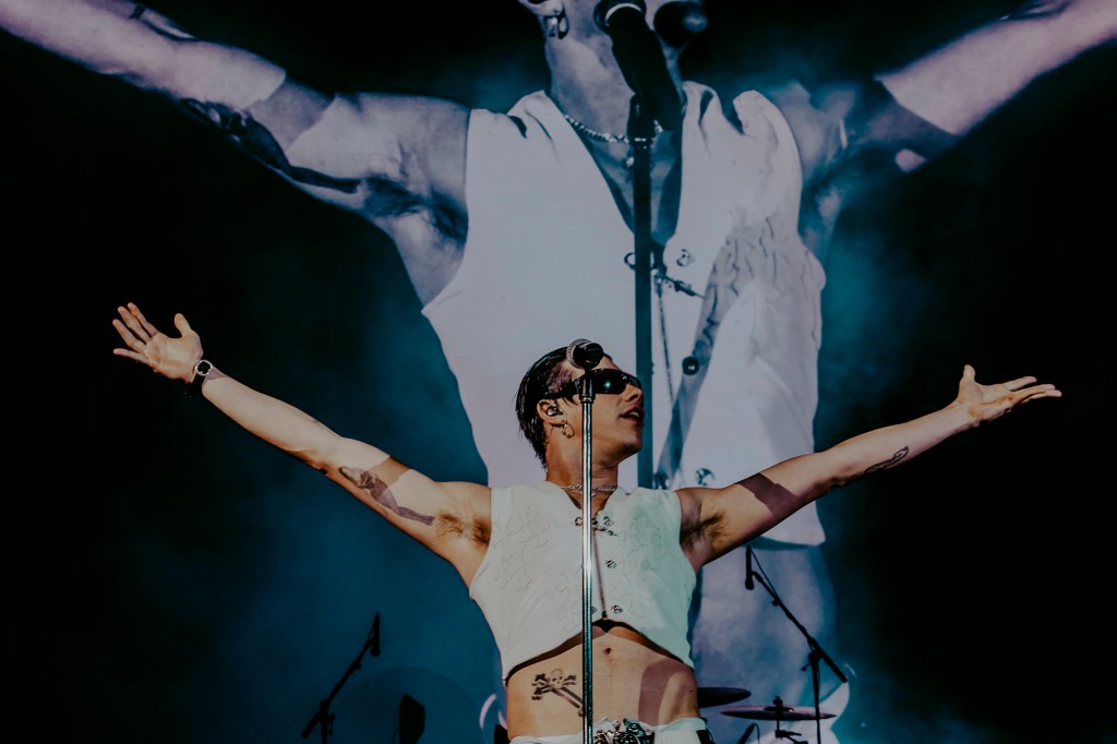 Yungblud on stage at Red Rocks Park and Amphitheater in Morrison, Colorado.