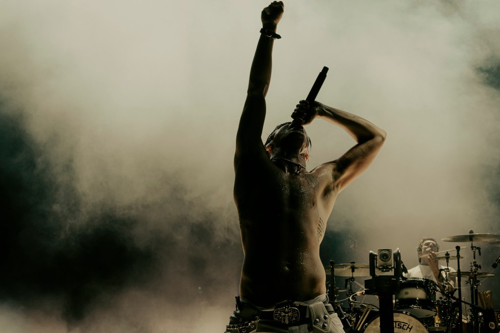 Yungblud on stage at Red Rocks Park and Amphitheater in Morrison, Colorado.
