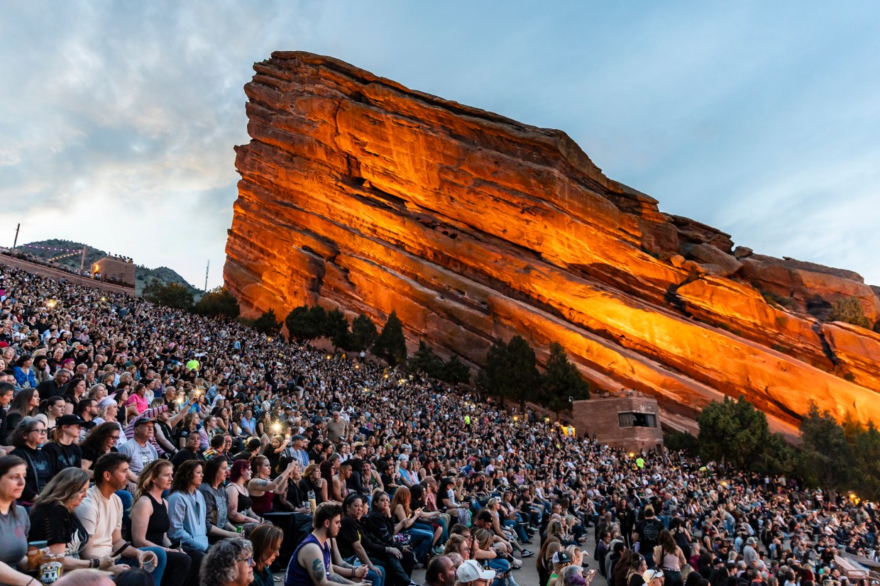 A packed Red Rocks crowd during Yungblud at Red Rocks Park and Amphitheater in Morrison, Colorado, on May 11.