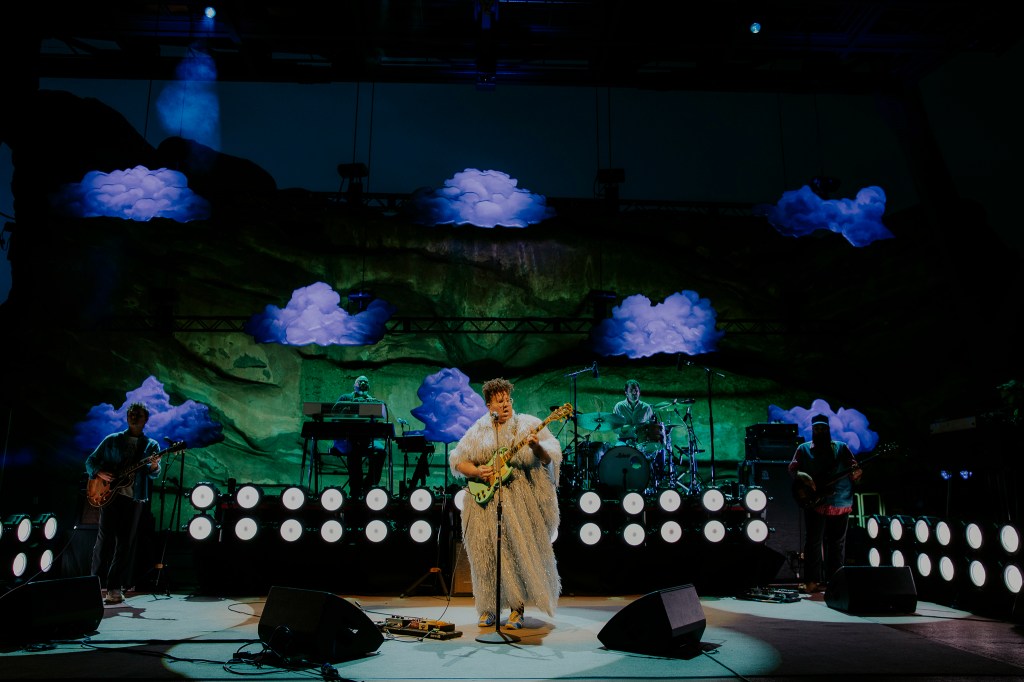Alabama Shakes performing live at Red Rocks Parks & Amphitheater in Morrison, Colorado.