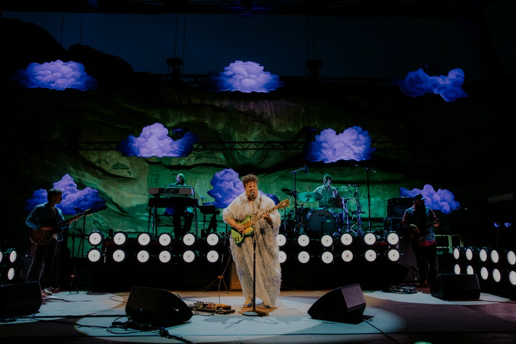 Alabama Shakes performing live at Red Rocks Parks & Amphitheater in Morrison, Colorado.