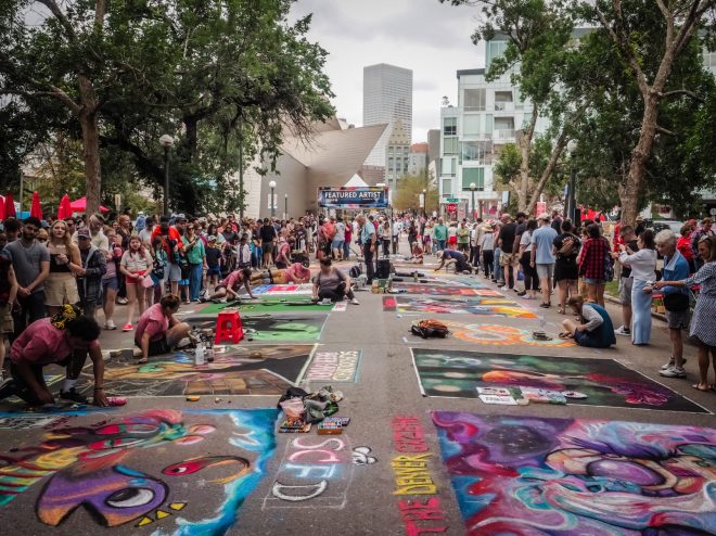 Watch pavement transform with color at Denver Chalk Art Festival