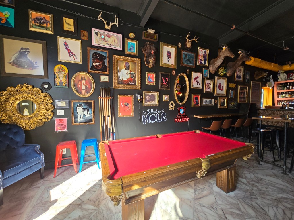 pool table inside a bar