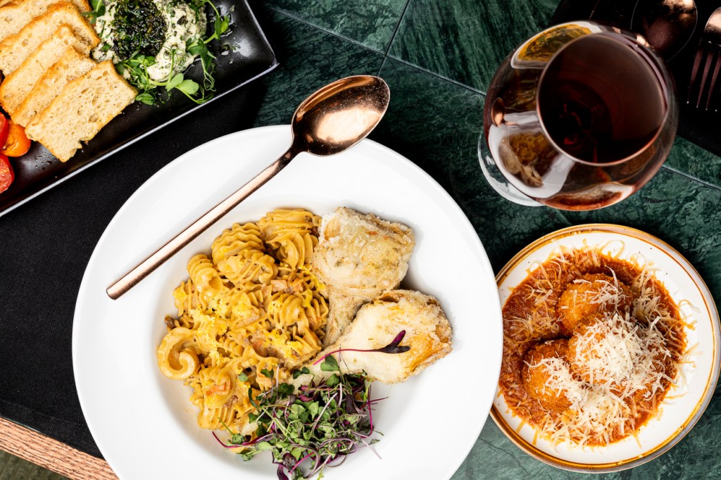 a table of pasta