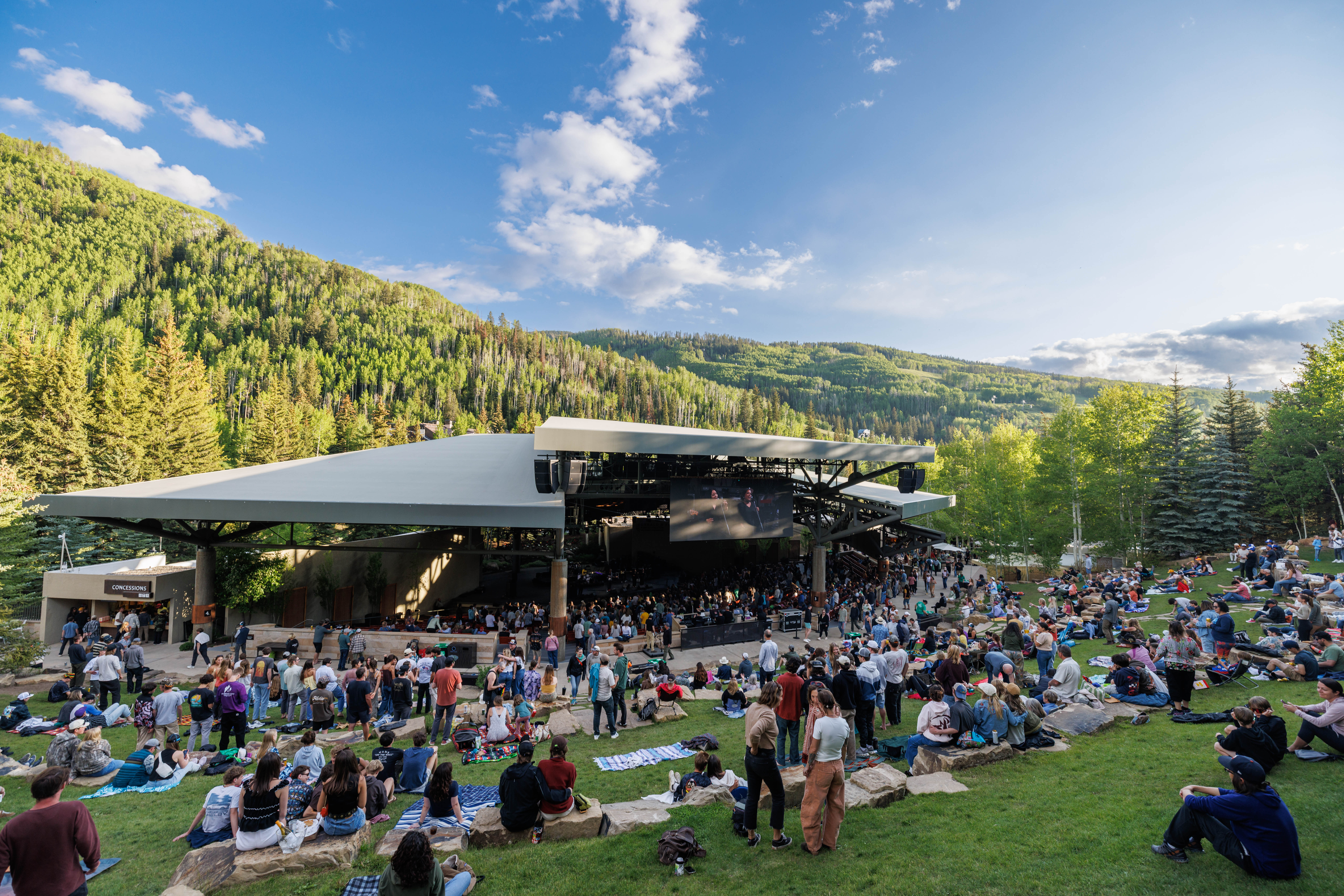 crowd at mountain concert