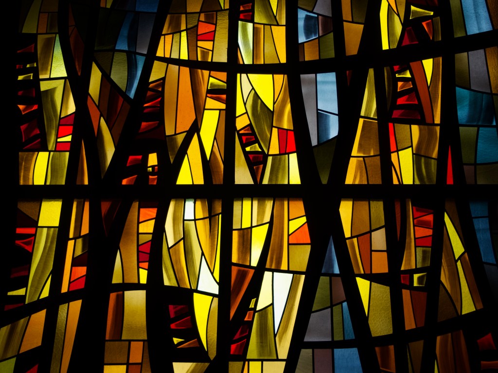 A window made by Watkins Stained Glass in 1971 at Shepherd of the Hills Presbyterian Church in Lakewood.