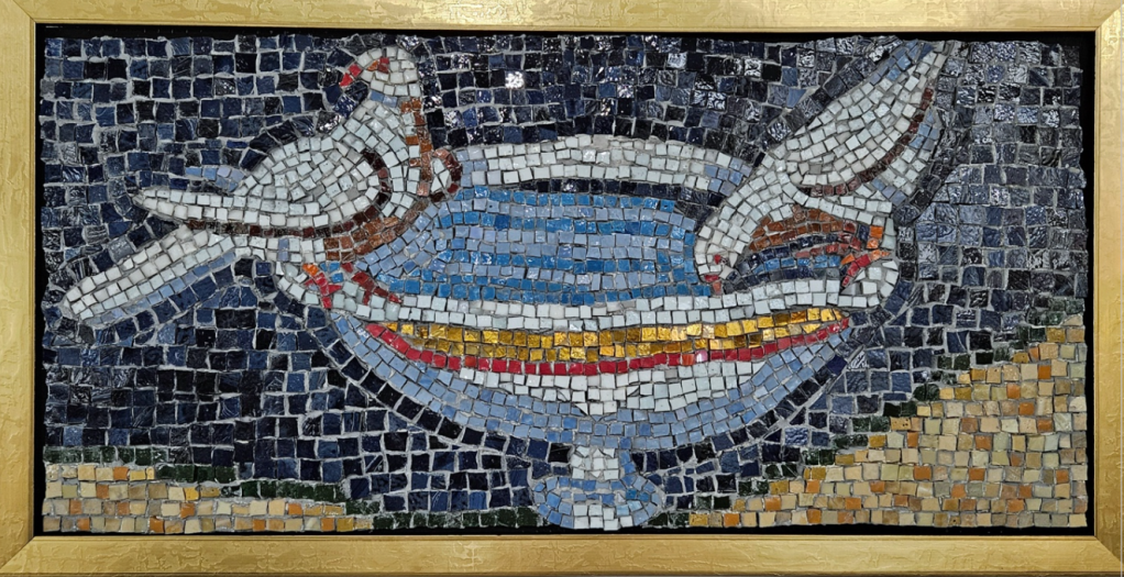 A mosaic piece in "Silent Empires" by Pam Farris.