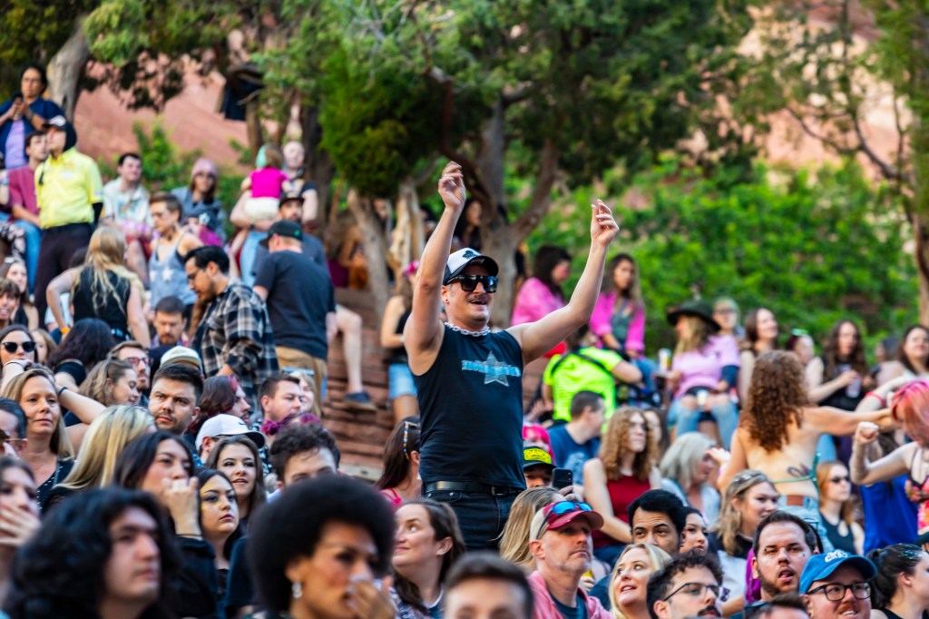 The crowd during Chromeo at Red Rocks.