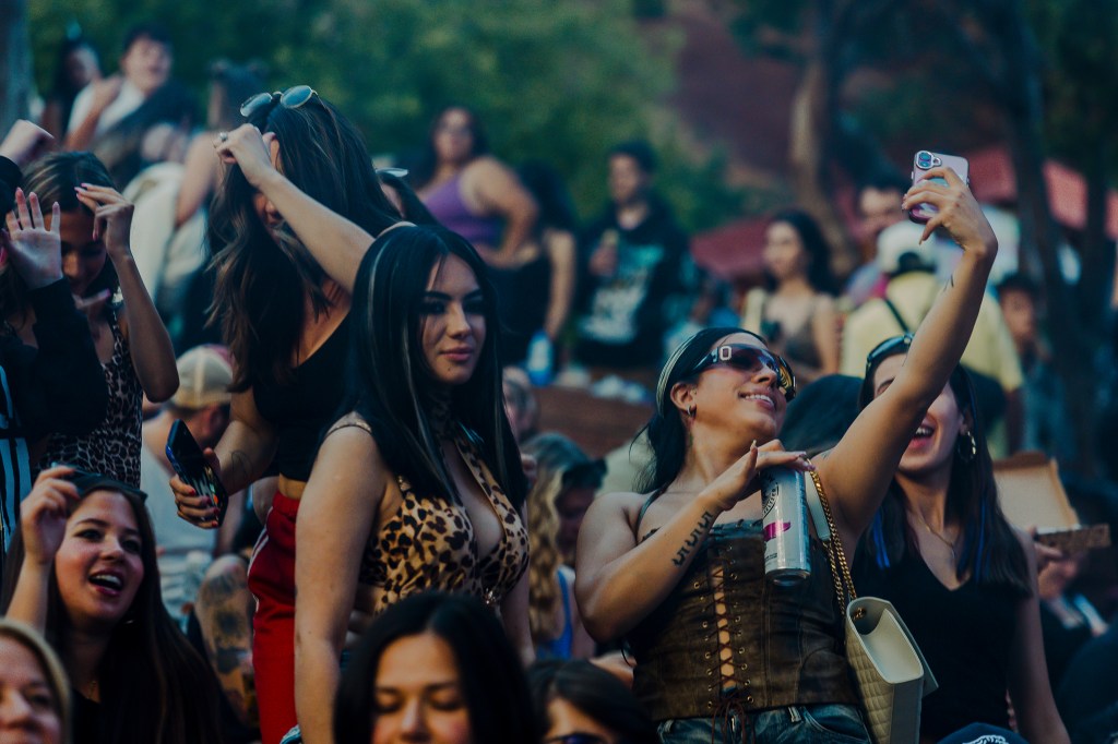 The crowd during Chromeo at Red Rocks.