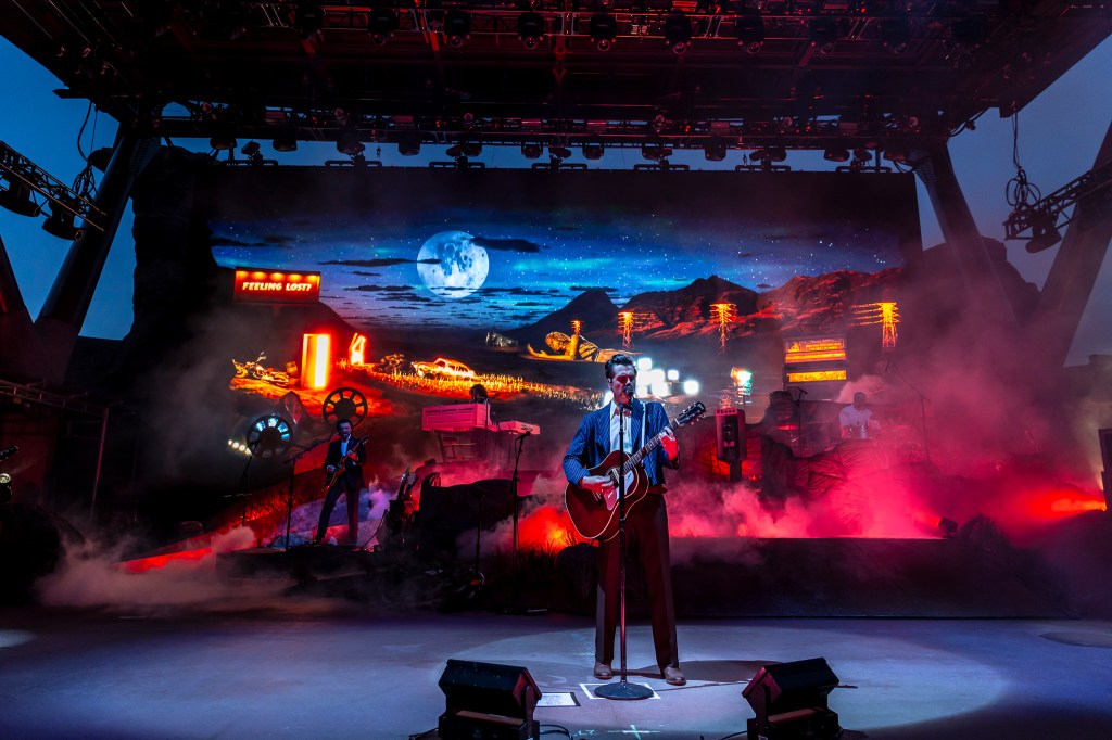 Lord Huron performs on stage at Red Rocks in Morrison, Colorado, on Wednesday, June 10 in front of a sold out crowd.