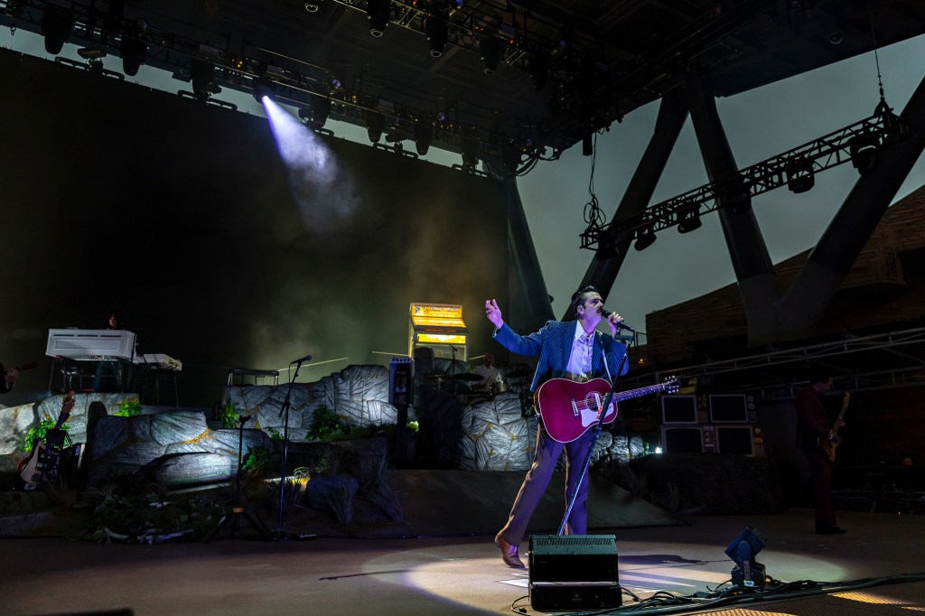 Lord Huron performs on stage at Red Rocks in Morrison, Colorado, on Wednesday, June 10 in front of a sold out crowd.