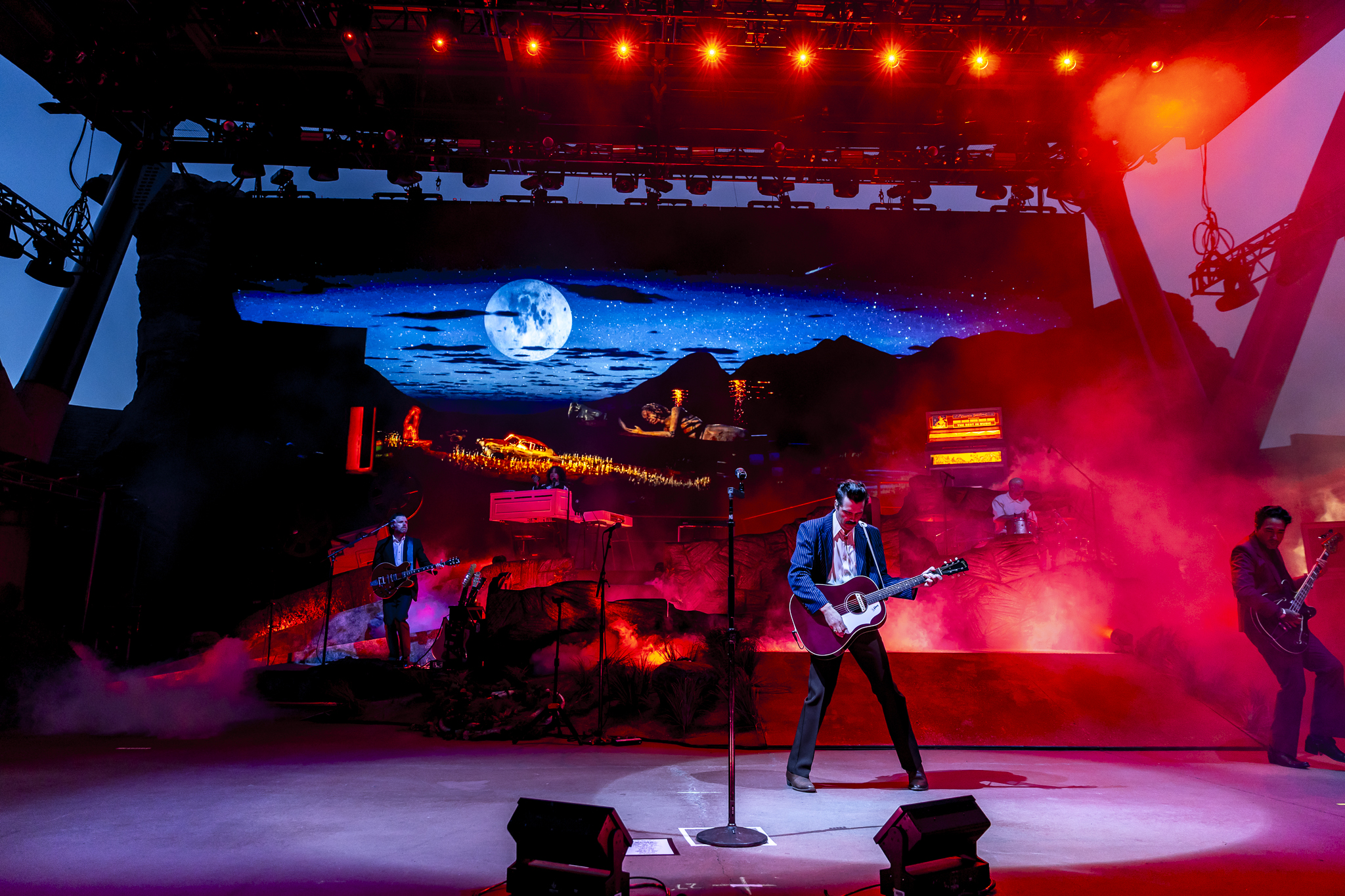 Lord Huron performs on stage at Red Rocks in Morrison, Colorado, on Wednesday, June 10 in front of a sold out crowd.