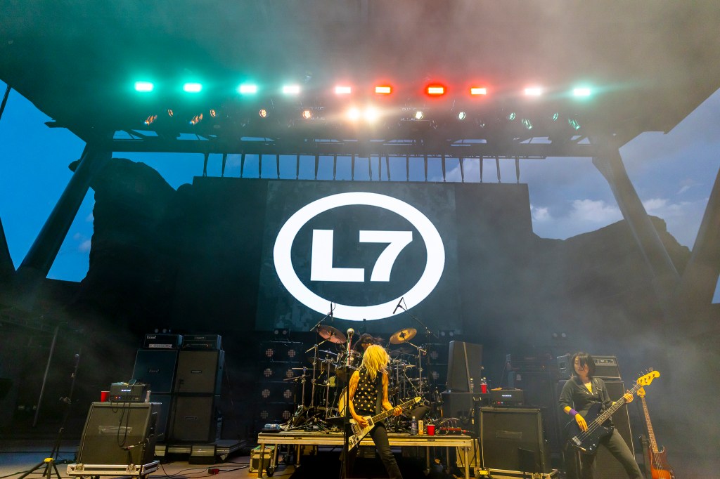 L7 performing live at Red Rocks opening for Amyl and the Sniffers.