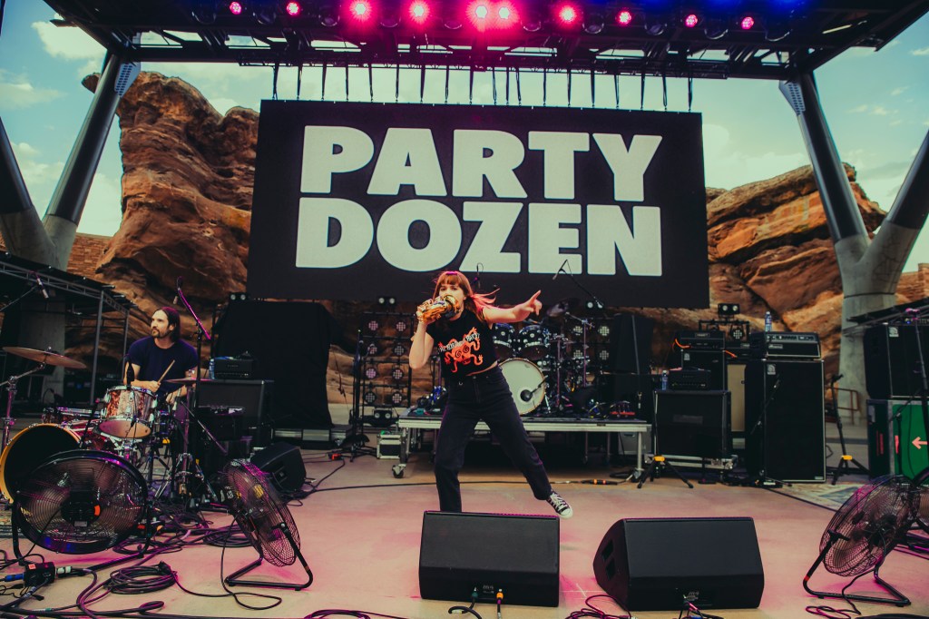 Australian music group, Party Dozen,, performing live at Red Rocks.