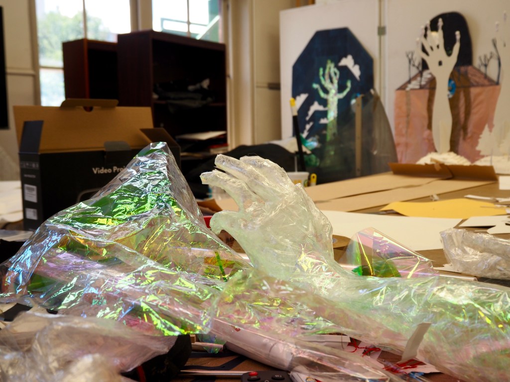 the table of an artist's studio