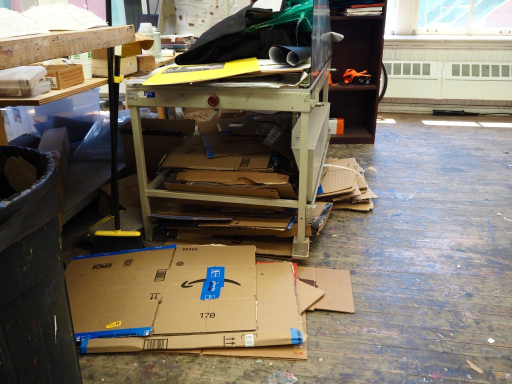 Piles of cardboard boxes