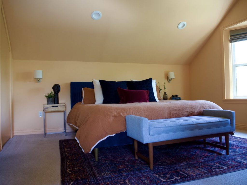 The largest bedroom.