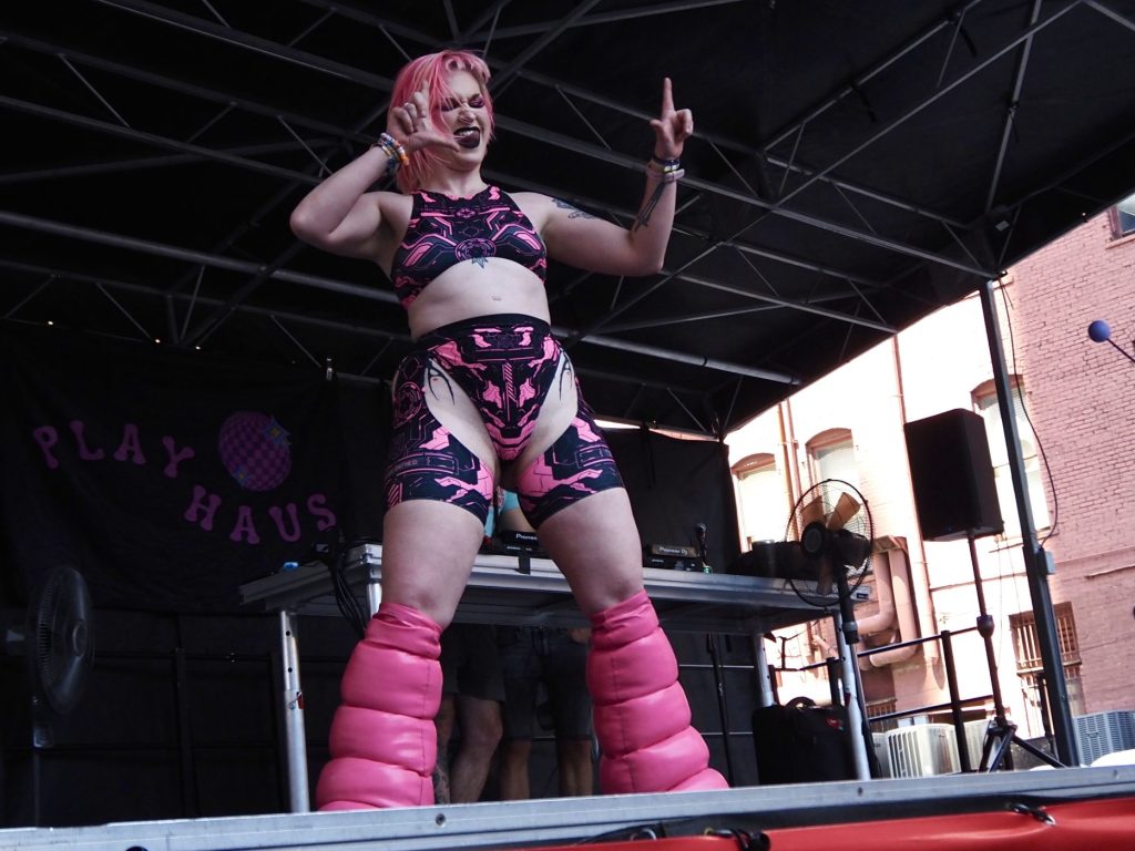 A performer at PrideFest