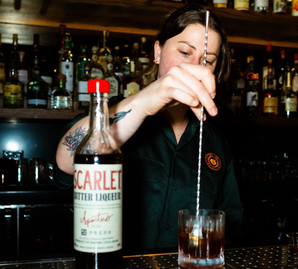 Peach Crease bartender