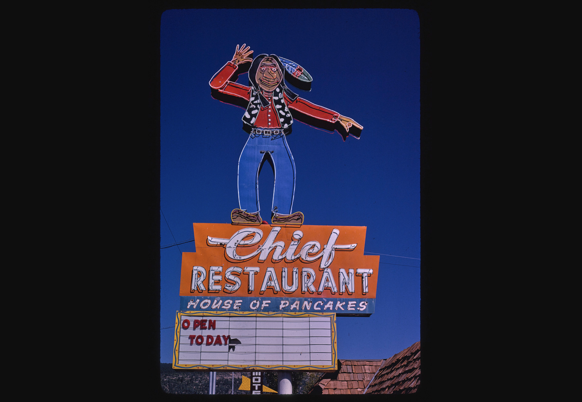 Chief Restaurant sign in Durango, around 1980