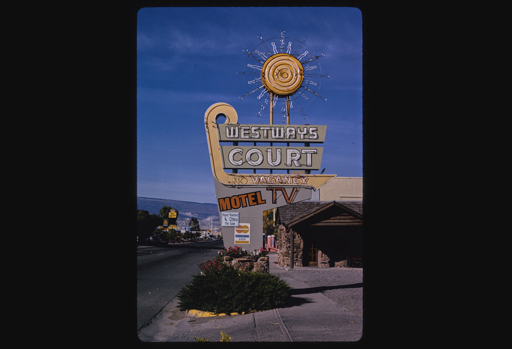 Westways Court motel sign in Delta, Colorado, 1991