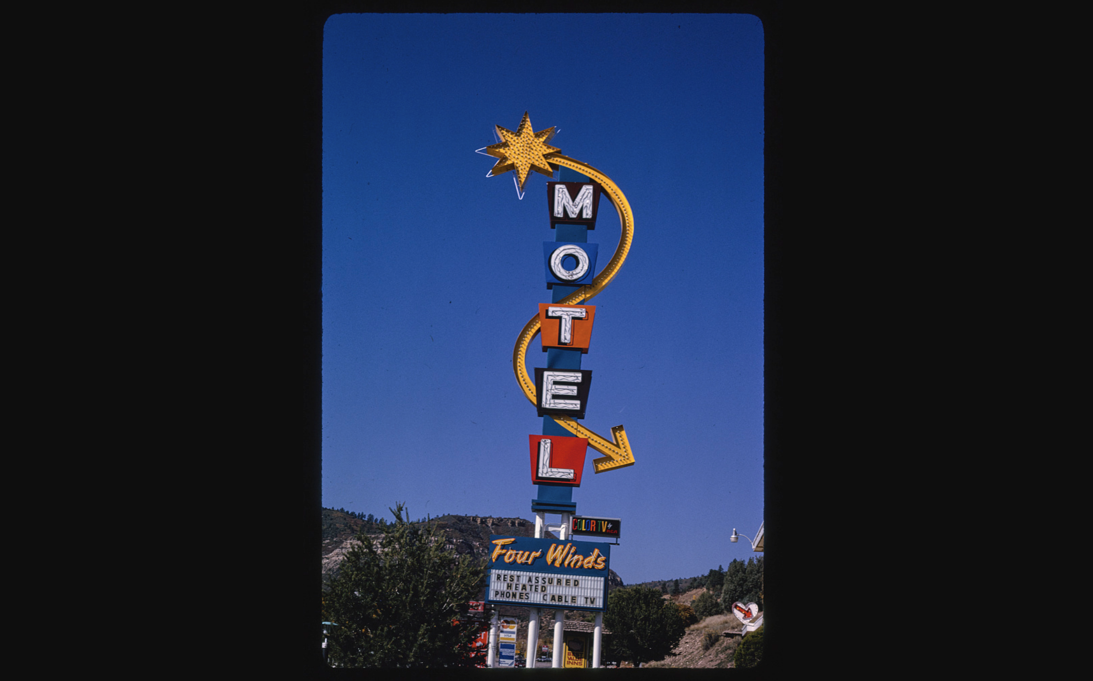 Four Winds motel sign taken in 1991 by John Margolies