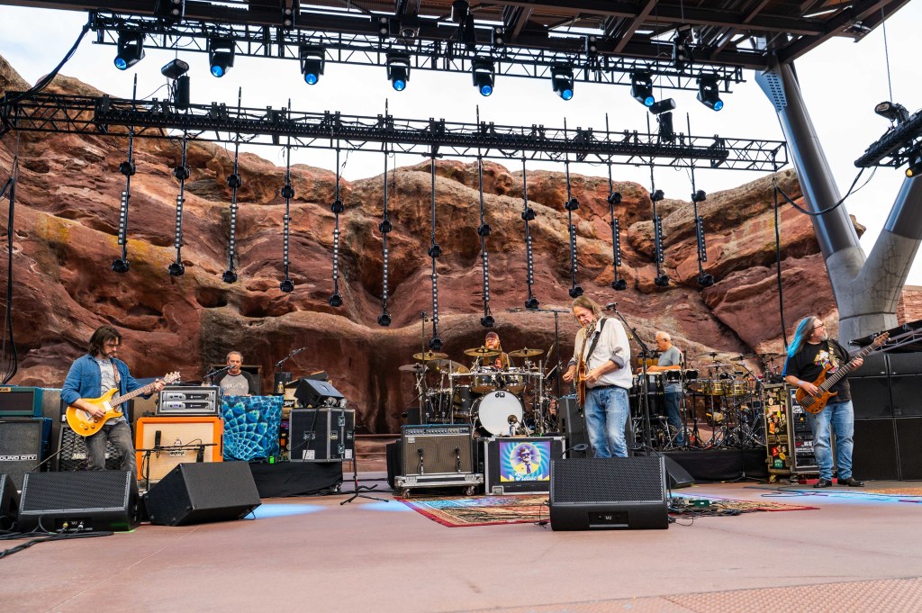 Widespread Panic on stage at Red Rocks