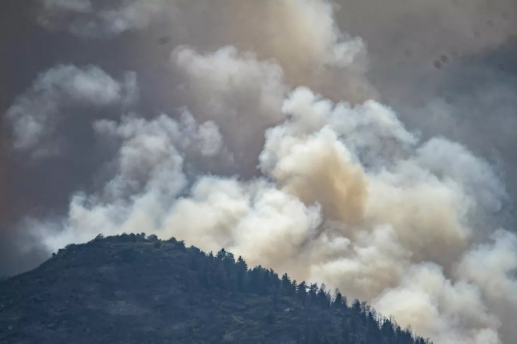 The Quarry Fire in Deer Creek Canyon, close to homes in Jefferson County, in 2025.