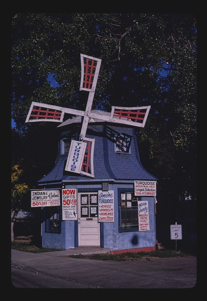 Photo of the Windmill gift shop in Aurora, CO, by John Margolies