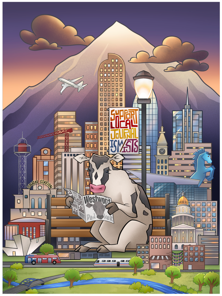illustration of denver and colorado