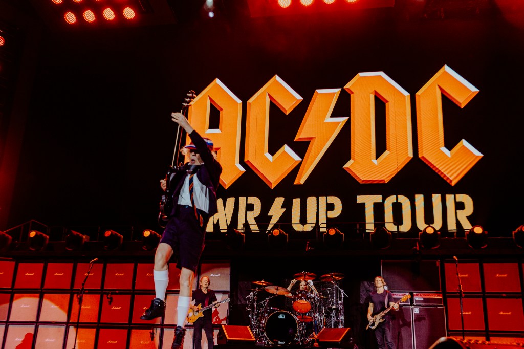 AC/DC performing live at Empower Field at Mile High in Denver, Colorado, on July 28 for their 2026 Power Up Tour