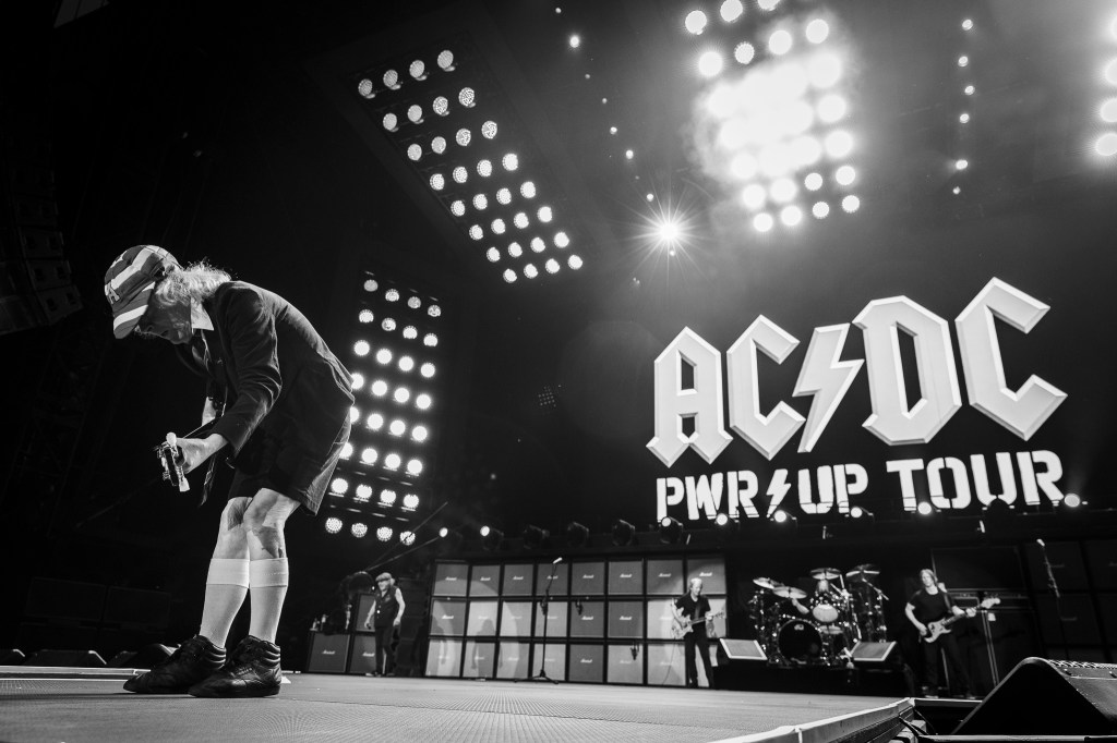 AC/DC performing live at Empower Field at Mile High in Denver, Colorado, on July 28 for their 2026 Power Up Tour