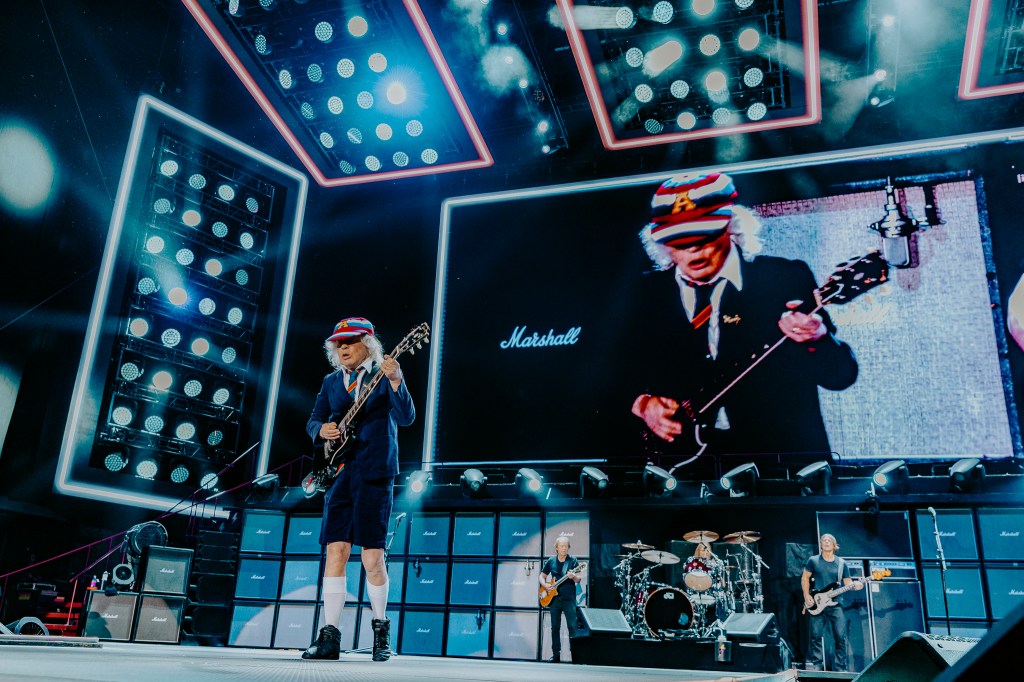 AC/DC performing live at Empower Field at Mile High in Denver, Colorado, on July 28 for their 2026 Power Up Tour