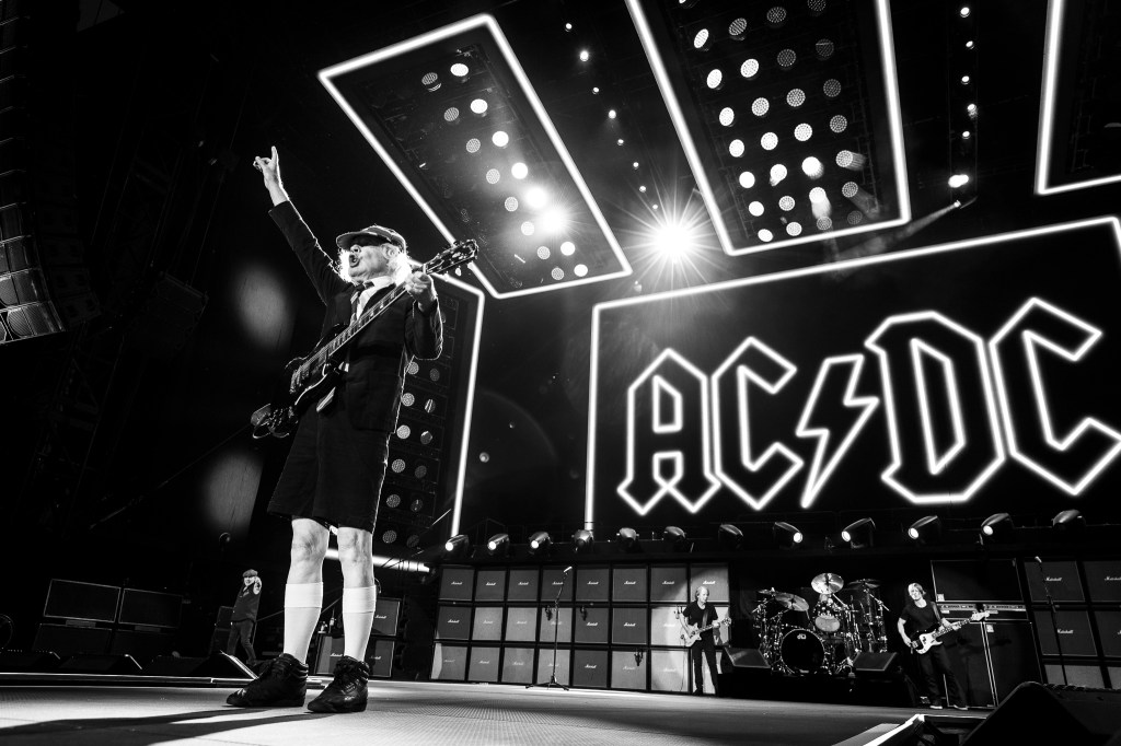 AC/DC performing live at Empower Field at Mile High in Denver, Colorado, on July 28 for their 2026 Power Up Tour