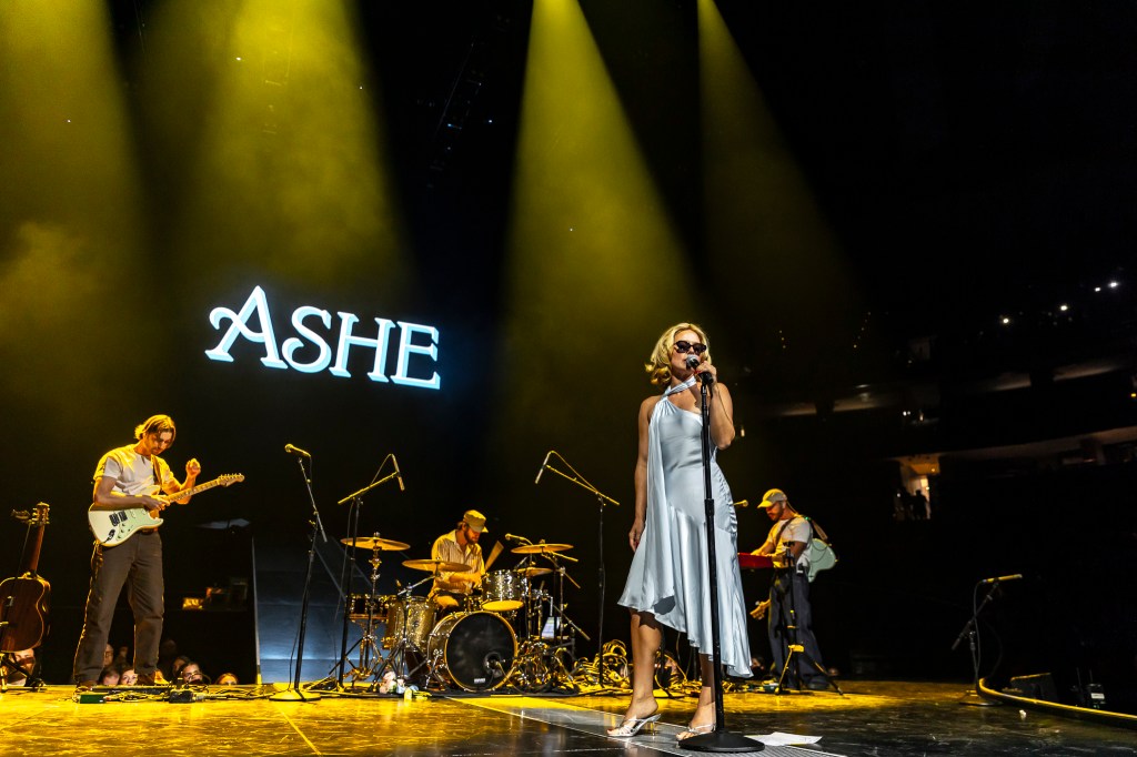 Ashe performing live at Ball Arena in Denver, Colorado, on July 30 opening for Benson Boone.