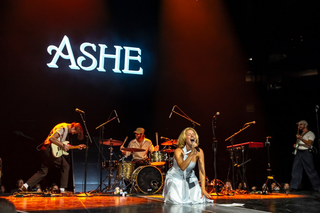 Ashe performing live at Ball Arena in Denver, Colorado, on July 30 opening for Benson Boone.